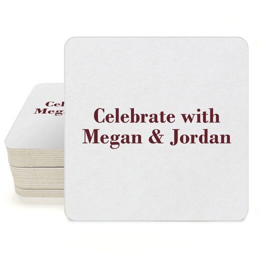 Basic Text of Your Choice Square Coasters